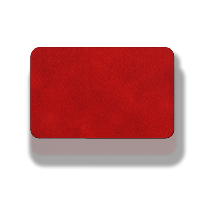 3” x 2” Classic Red Laserable Leatherette Patch Blanks – Hook Backed | CO2, Diode & Fiber Laser Compatible