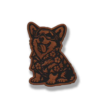 Beach Dog Corgi Patch – Leatherette Morale Patch