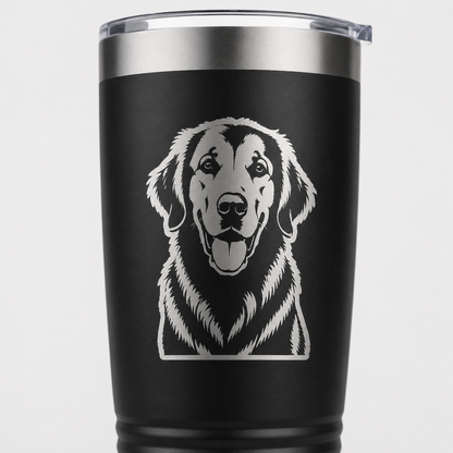 Custom Pet Portrait Tumbler – 20oz Laser Engraved Stainless Steel Cup
