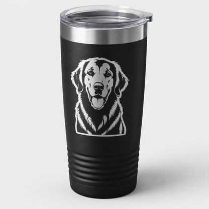 Custom Pet Portrait Tumbler – 20oz Laser Engraved Stainless Steel Cup