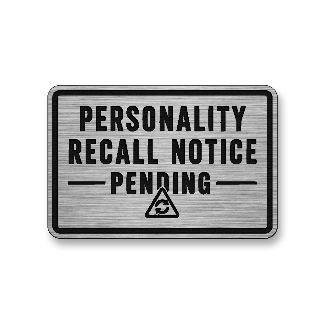 Personality Recall Notice Pending [DH002] – Leatherette Morale Patch