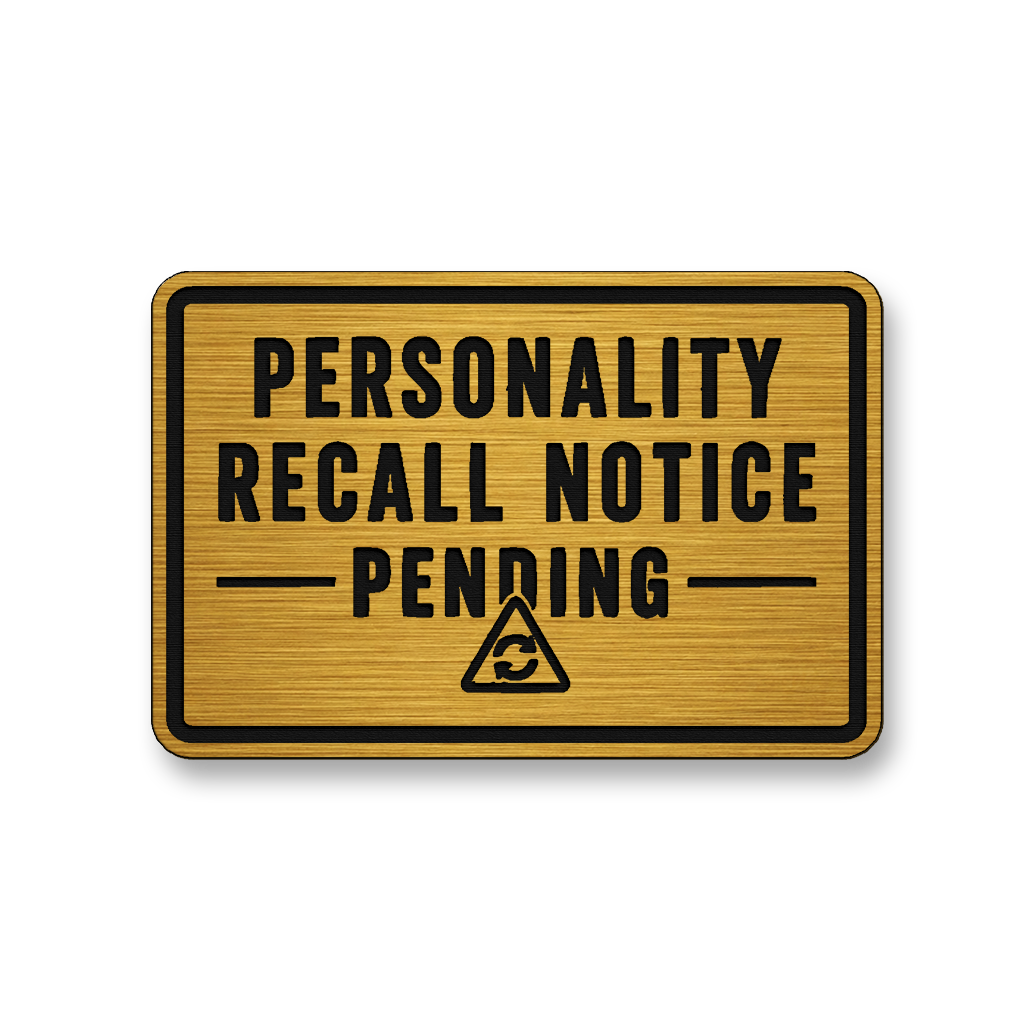 Personality Recall Notice Pending [DH002] – Leatherette Morale Patch