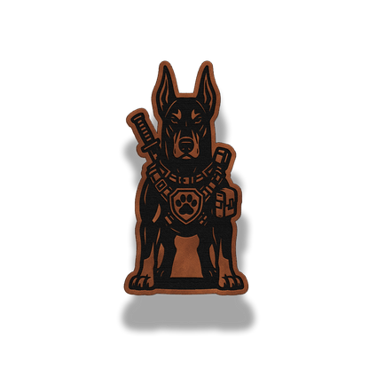 Tactical Doberman Dog Patch – Leatherette Morale Patch