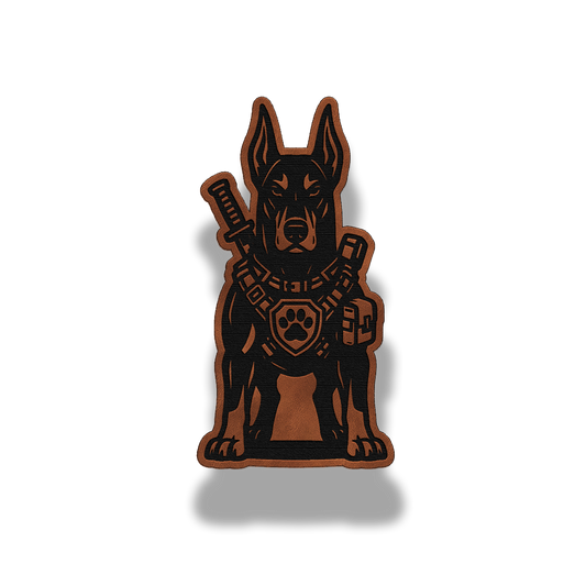 Tactical Doberman Dog Patch – Leatherette Morale Patch