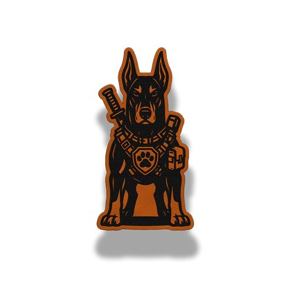 Tactical Doberman Dog Patch – Leatherette Morale Patch