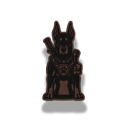 Tactical Doberman Dog Patch – Leatherette Morale Patch