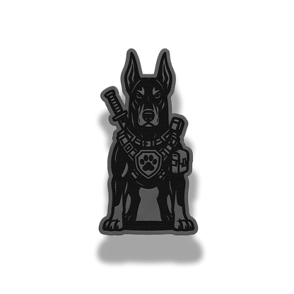 Tactical Doberman Dog Patch – Leatherette Morale Patch
