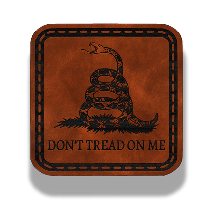 Don’t Tread On Me leatherette morale patch in saddle chestnut