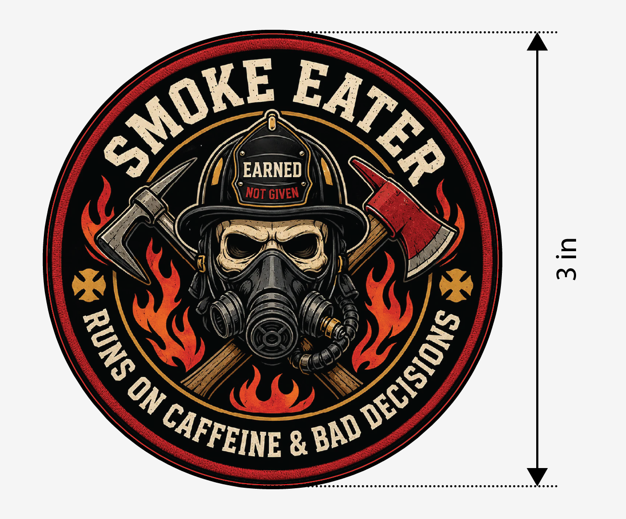 PREORDER - Smoke Eater Runs on Caffeine and Bad Decisions – Leatherette Morale Patch