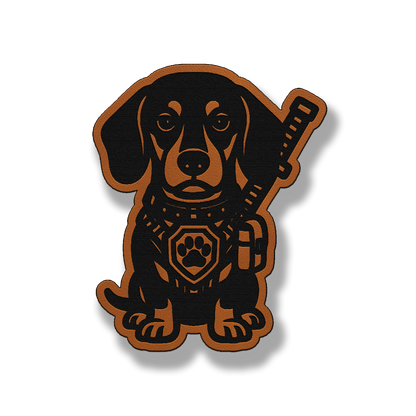 Tactical Dachshund Dog Patch – Leatherette Morale Patch