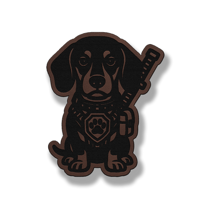 Tactical Dachshund Dog Patch – Leatherette Morale Patch