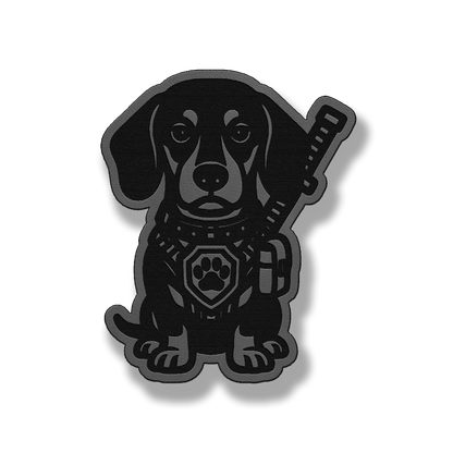Tactical Dachshund Dog Patch – Leatherette Morale Patch