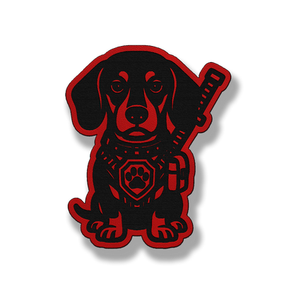 Tactical Dachshund Dog Patch – Leatherette Morale Patch