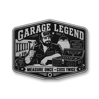 Garage Legend Measure Once Cuss Twice – Leatherette Morale Patch