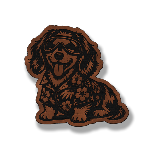Beach Dachshund Dog Patch – Leatherette Morale Patch