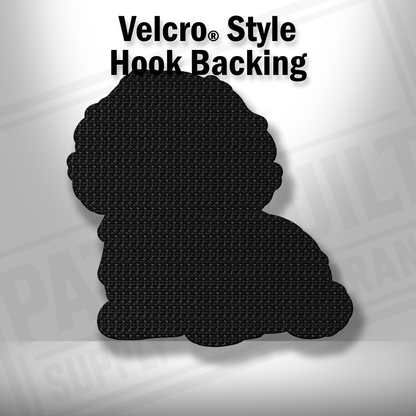 Hook backing shown on Beach Dachshund dog patch