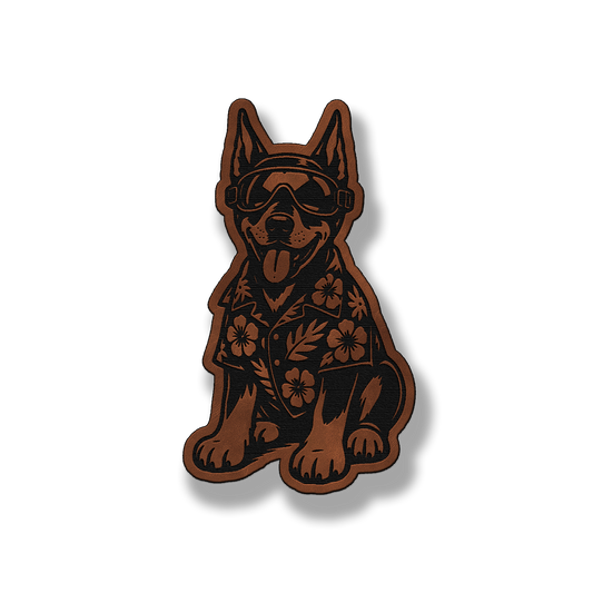 Beach Doberman Dog Patch – Leatherette Morale Patch