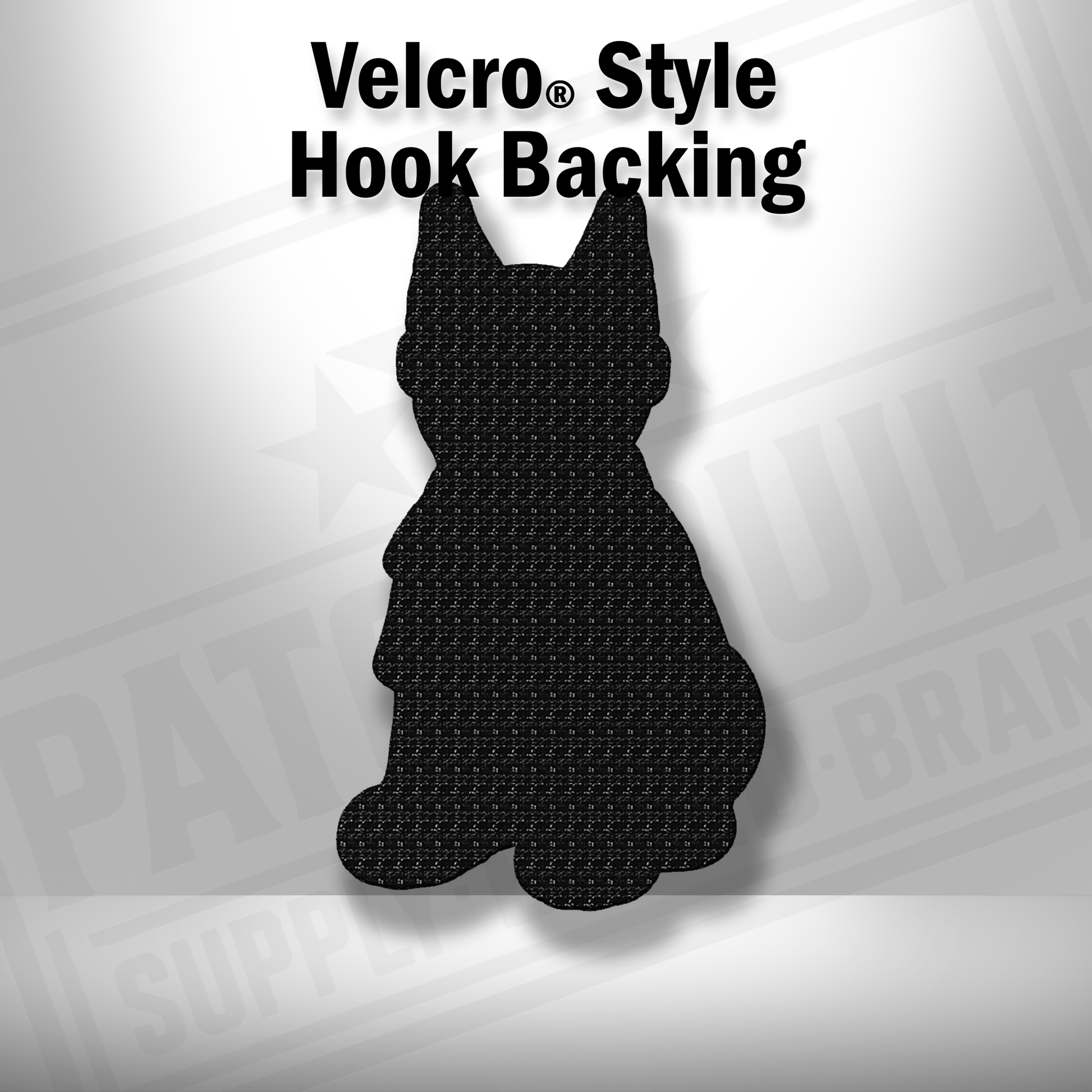 Hook backing shown on Beach Doberman dog leatherette patch