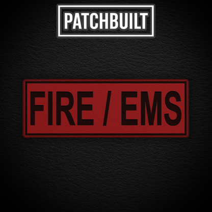 FIRE / EMS – Large Red Leatherette Patch (Hook & Loop or Iron-On)