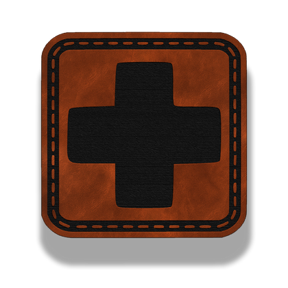 First Aid Plus medical leatherette morale patch in saddle chestnut