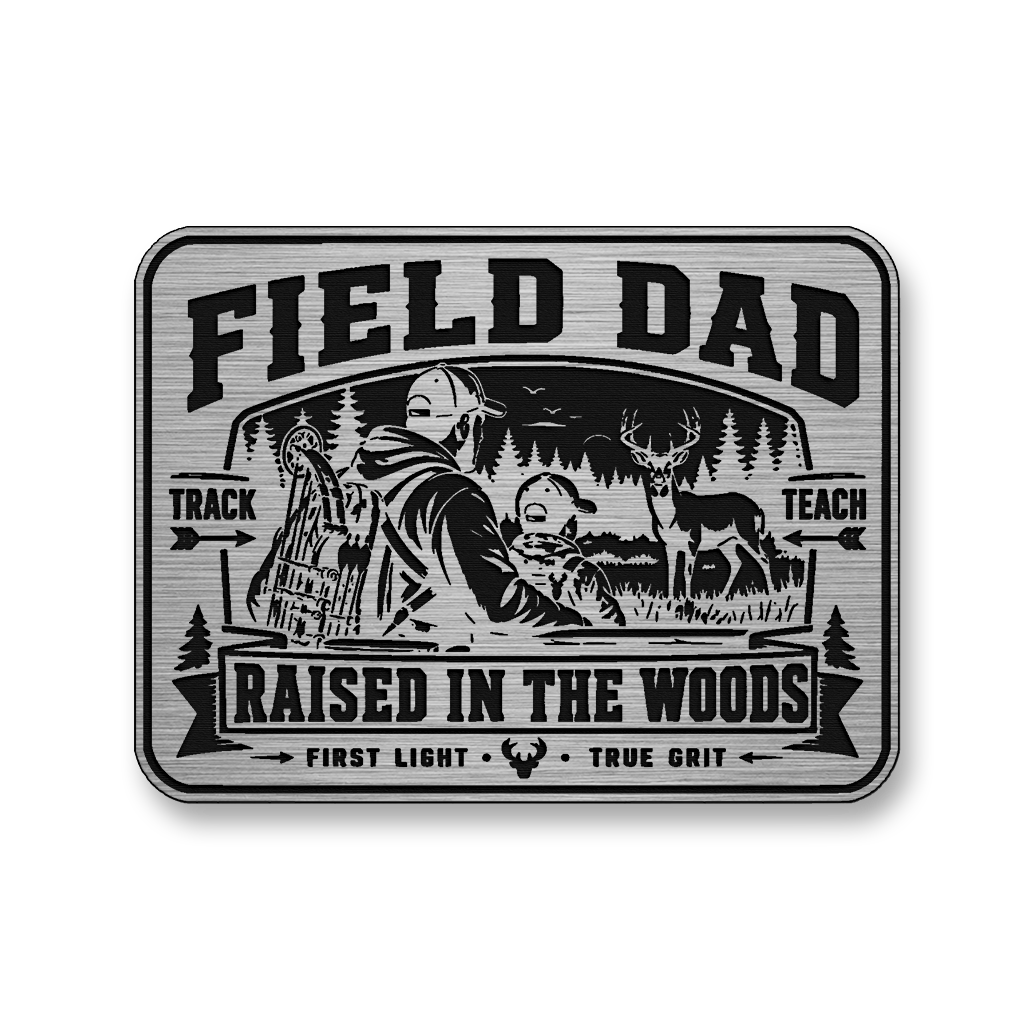 Field Dad Raised In The Woods – Leatherette Morale Patch