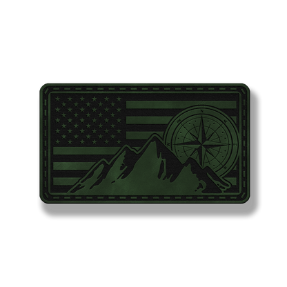American Compass Mountain Flag – Leatherette Morale Patch