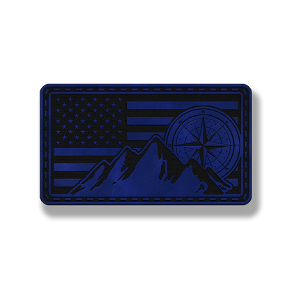 American Compass Mountain Flag – Leatherette Morale Patch