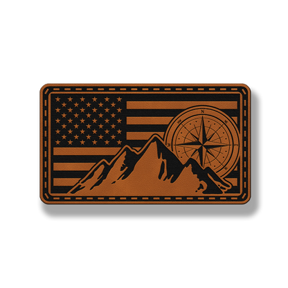 American Compass Mountain Flag – Leatherette Morale Patch