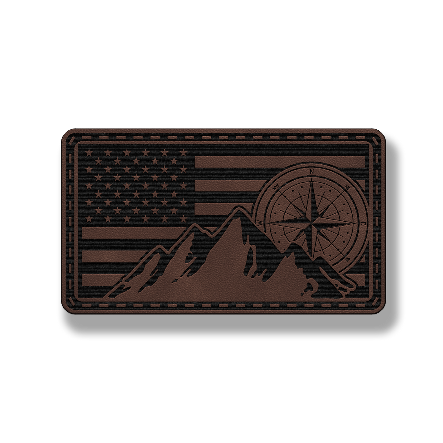 American Compass Mountain Flag – Leatherette Morale Patch