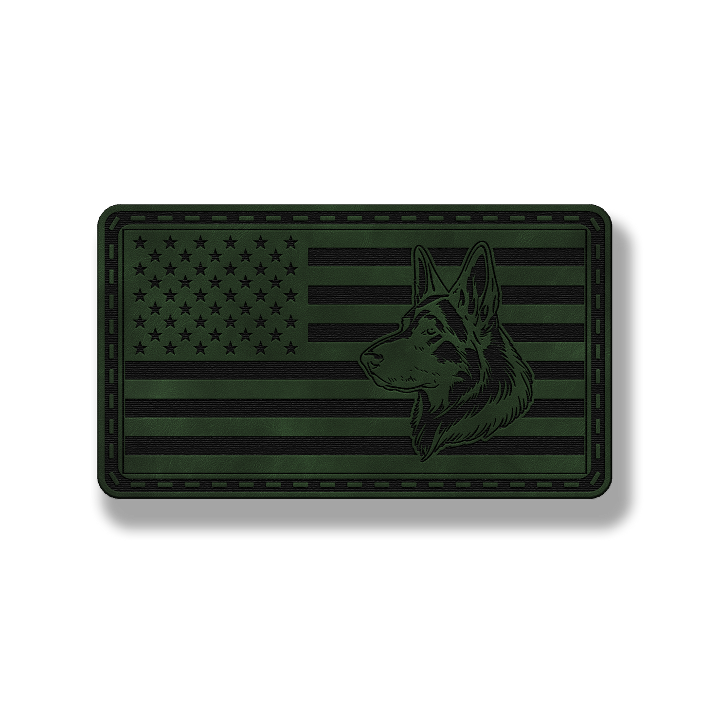 German Shepherd US Flag – Leatherette Morale Patch