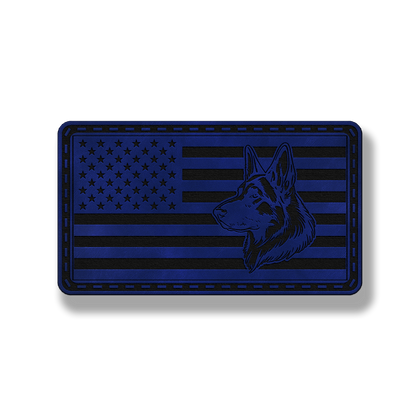German Shepherd US Flag – Leatherette Morale Patch