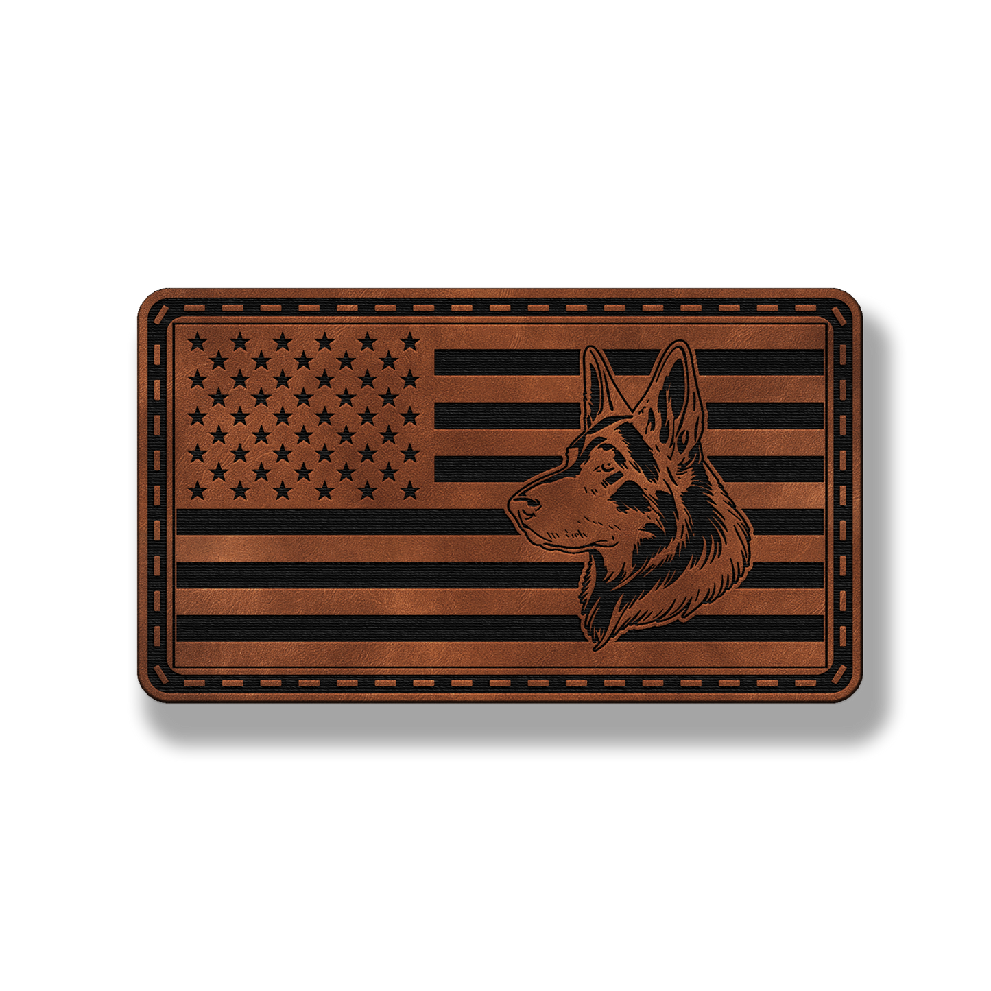 German Shepherd US Flag – Leatherette Morale Patch
