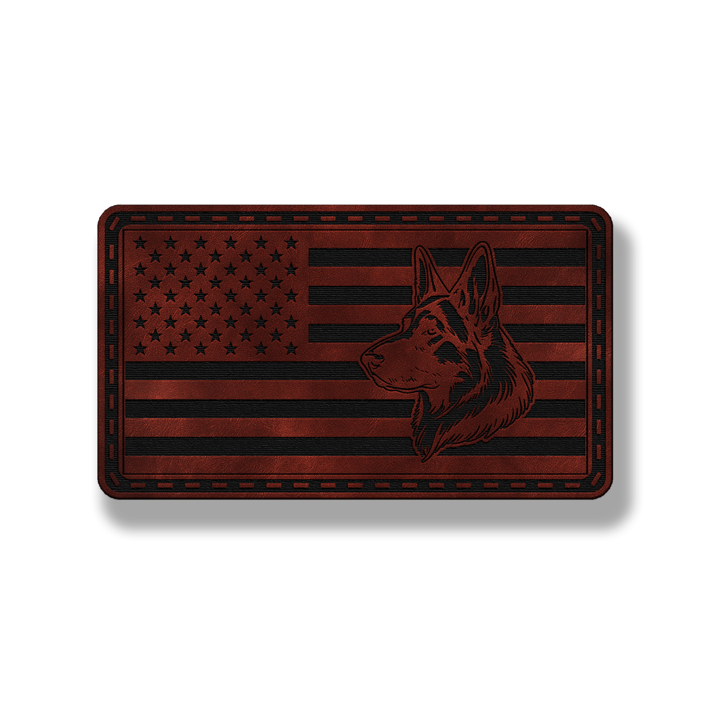 German Shepherd US Flag – Leatherette Morale Patch