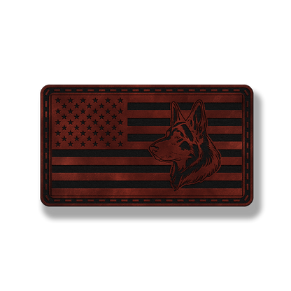 German Shepherd US Flag – Leatherette Morale Patch