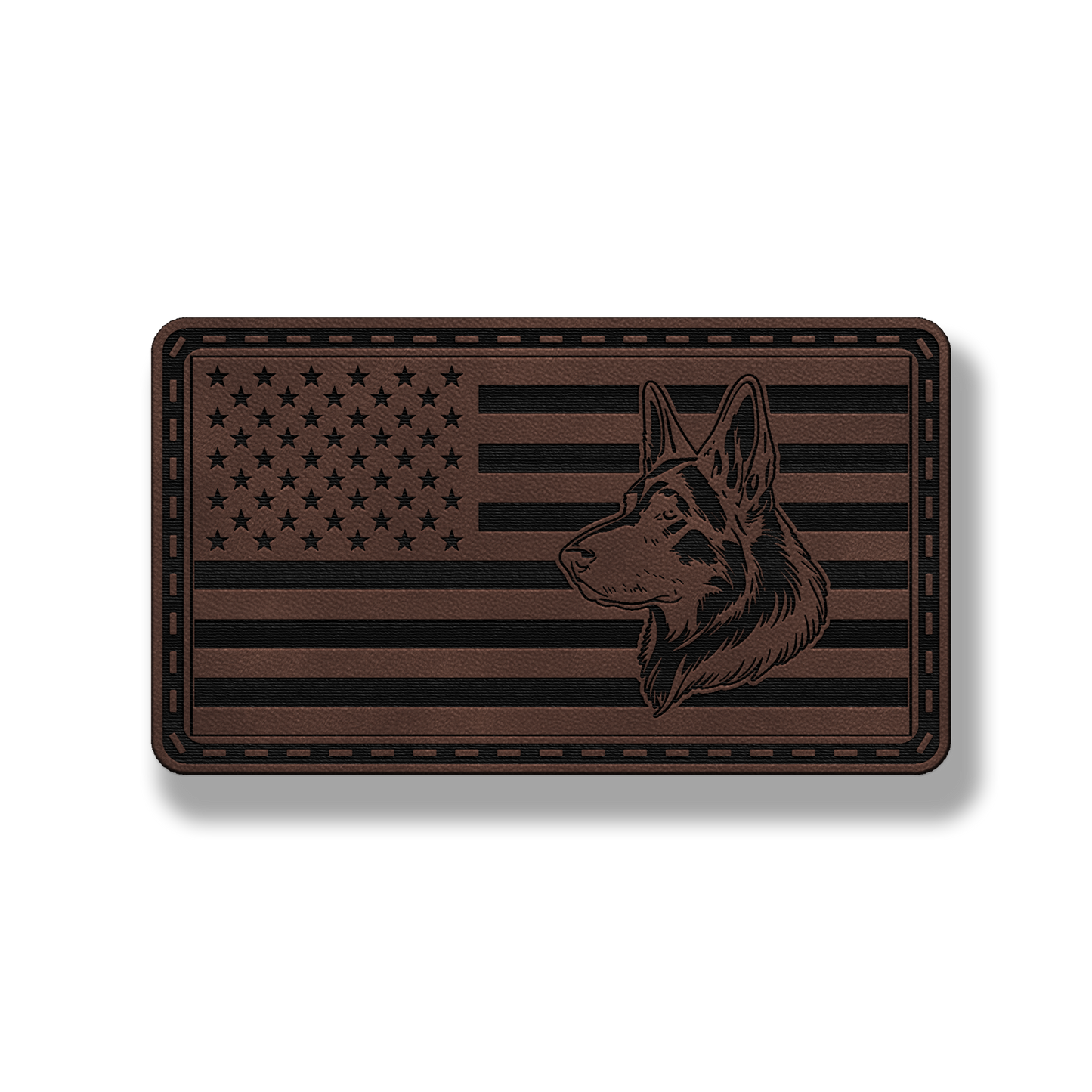 German Shepherd US Flag – Leatherette Morale Patch