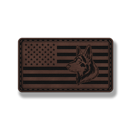 German Shepherd US Flag – Leatherette Morale Patch