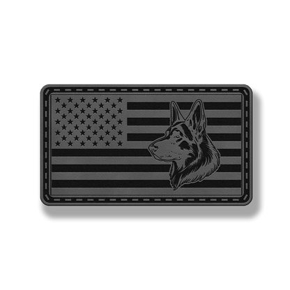German Shepherd US Flag – Leatherette Morale Patch