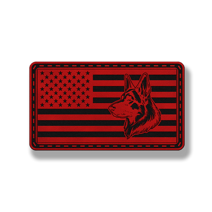 German Shepherd US Flag – Leatherette Morale Patch