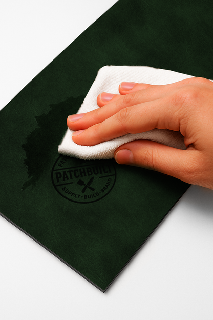 5-Pack Forest Saddle Green Leatherette Sheets – Premier Series (12"x24") – Heat-Activated Adhesive