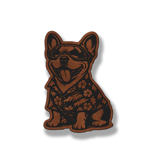Beach Dog Frenchie Patch – Leatherette Morale Patch