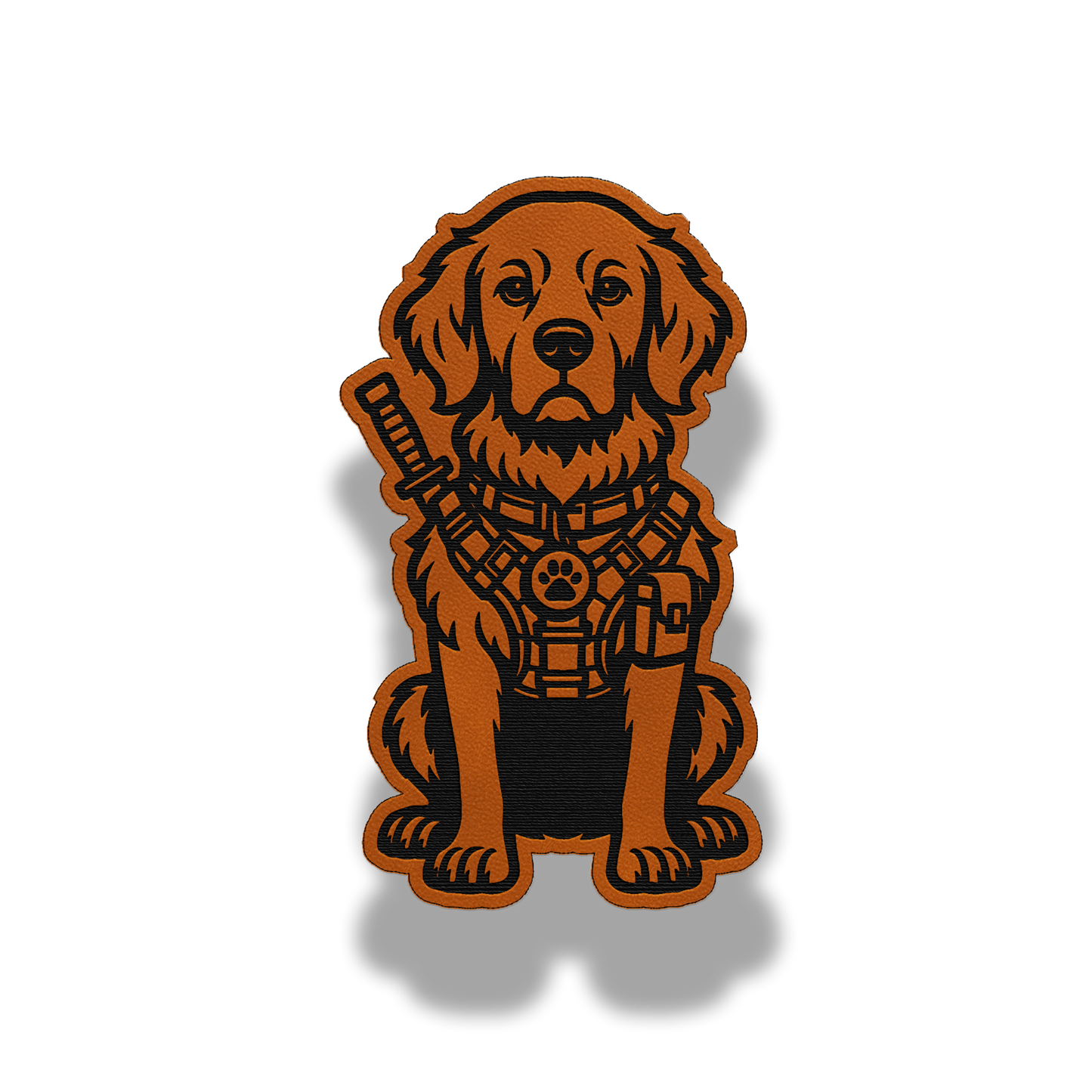 Tactical Golden Retriever Dog Patch – Leatherette Morale Patch