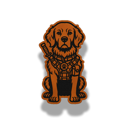 Tactical Golden Retriever Dog Patch – Leatherette Morale Patch