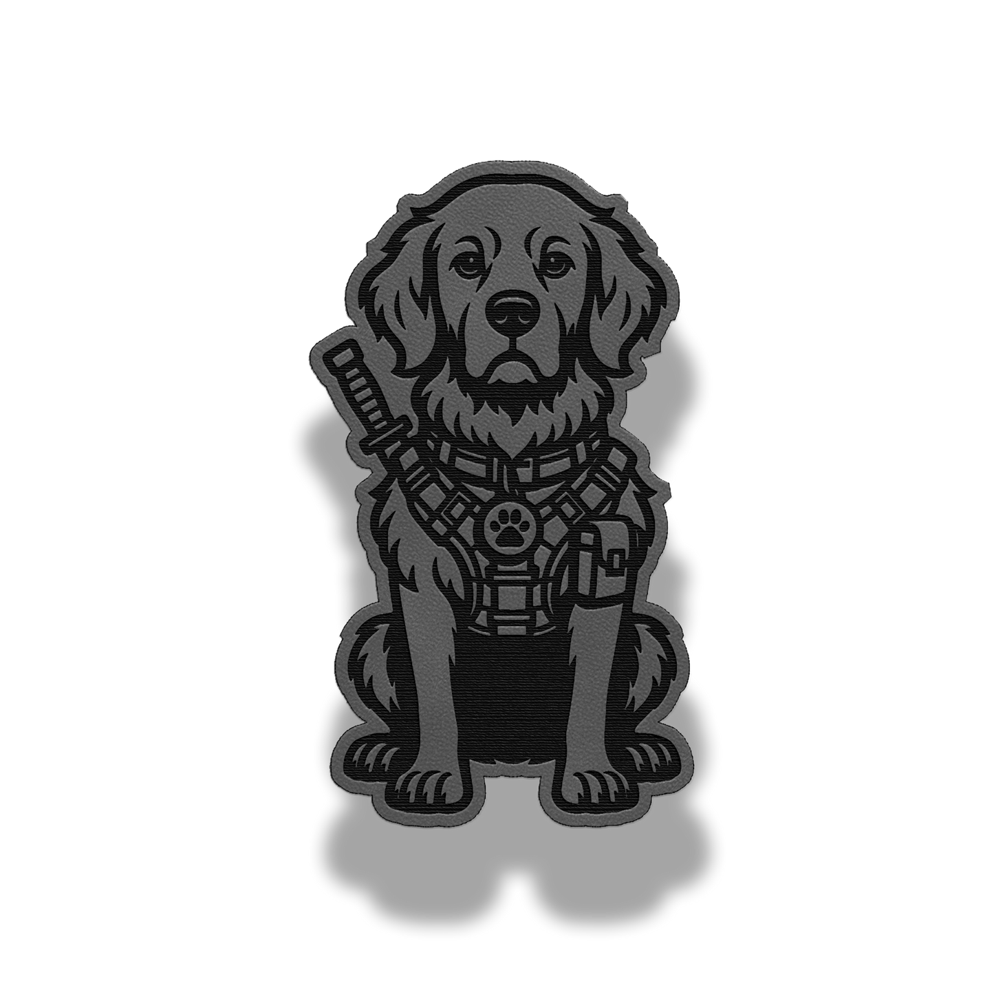 Tactical Golden Retriever Dog Patch – Leatherette Morale Patch