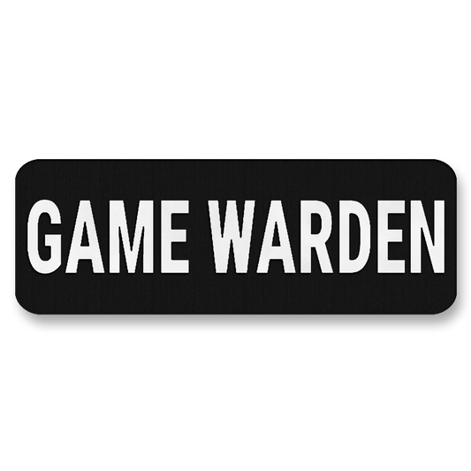 GAME WARDEN Vest Placard 8.5"x3" – Leatherette Morale Patch