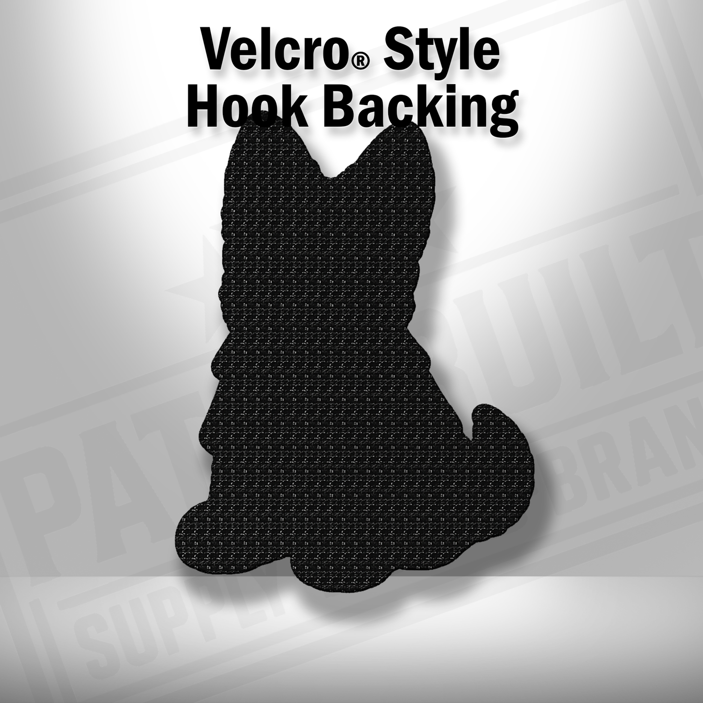 Hook backing shown on Beach German Shepherd dog patch
