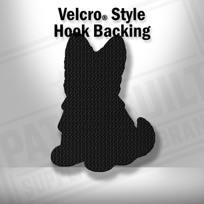 Hook backing shown on Beach German Shepherd dog patch