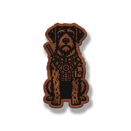Tactical German Wirehaired Pointer Dog – Leatherette Morale Patch