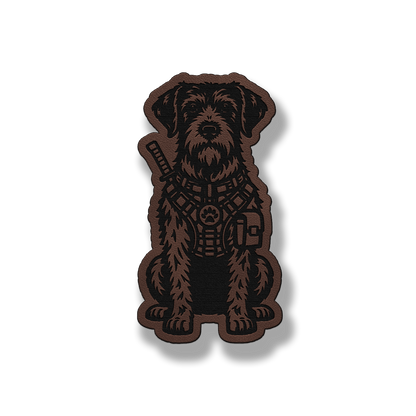 Tactical German Wirehaired Pointer Dog – Leatherette Morale Patch
