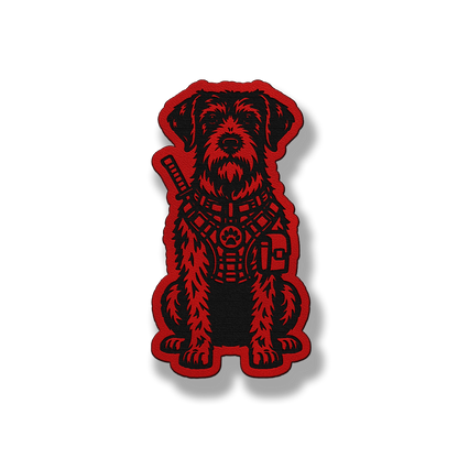 Tactical German Wirehaired Pointer Dog – Leatherette Morale Patch