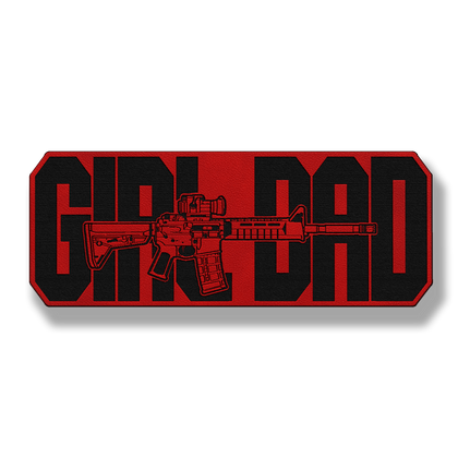 Tactical Girl Dad rifle leatherette patch in classic red